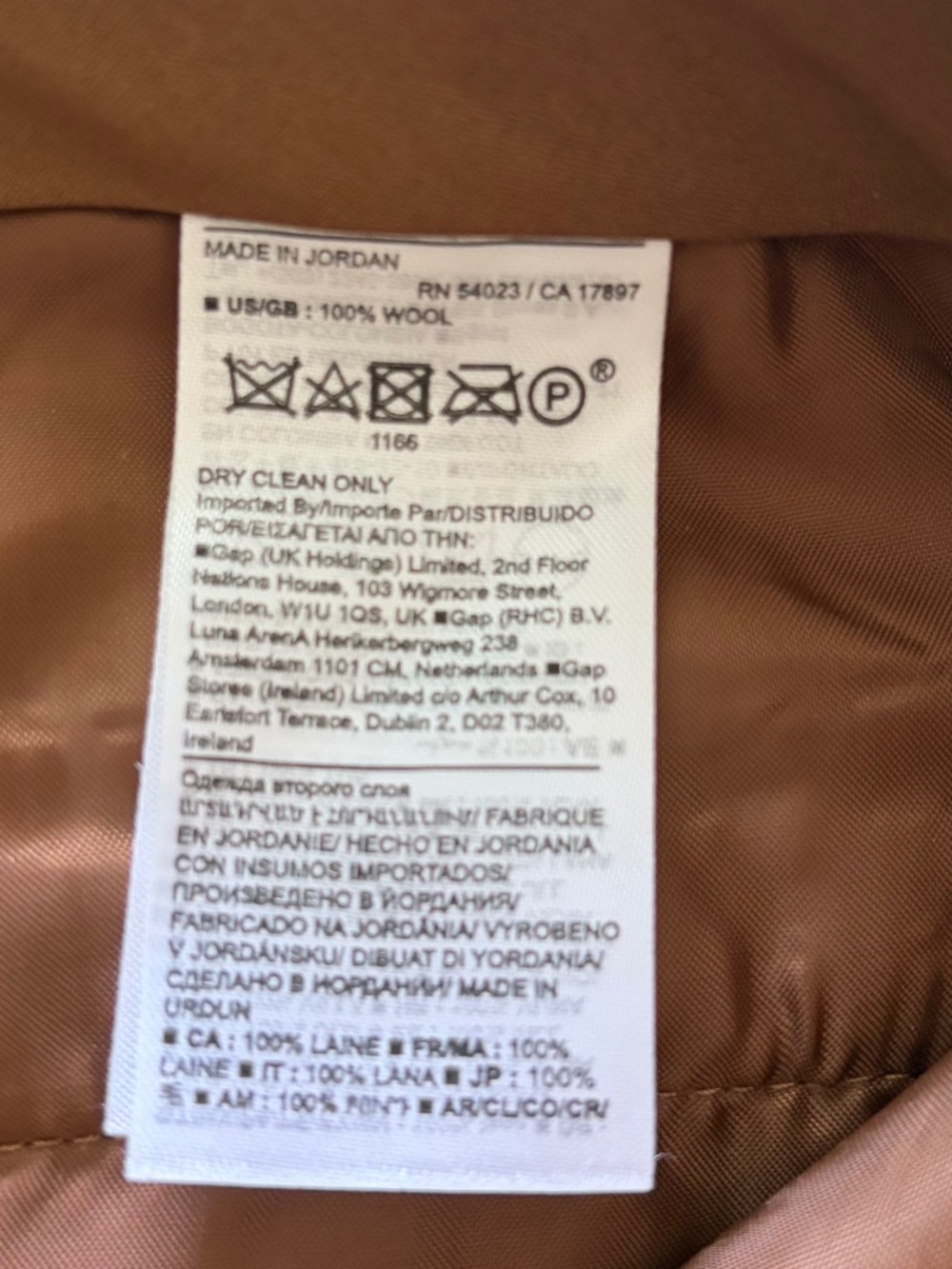 NWOT Banana Republic Women's 8 Blazer Pant Suit Set in color "Camel" 100% Wool - Picture 10 of 10